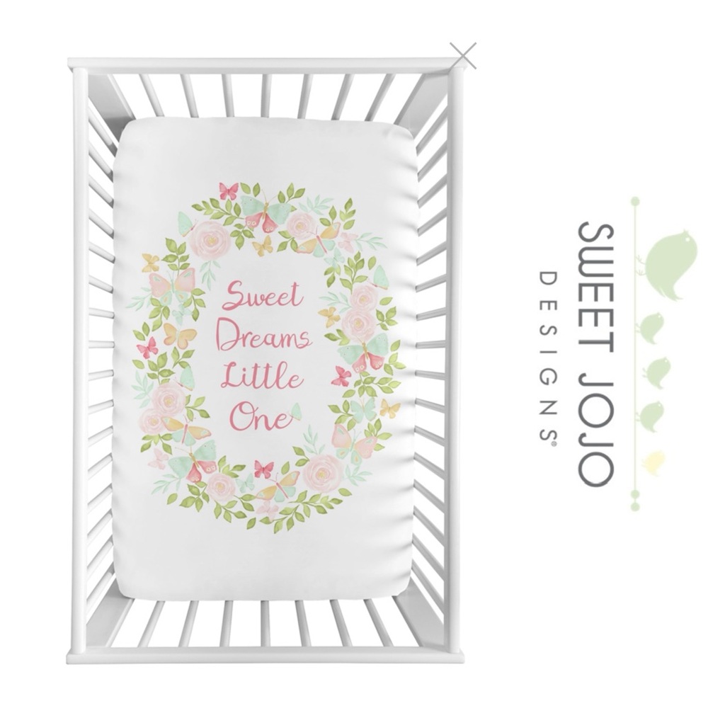 Sweet Jojo Designs | Sweet Dreams Butterfly Floral Collection | Size Crib Sheet